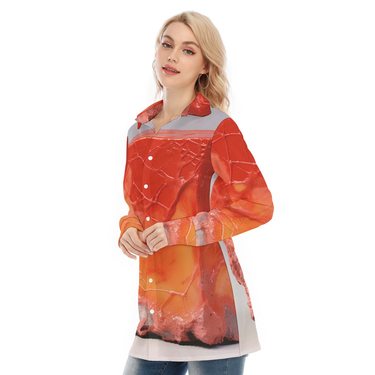 All-Over Print Women's Long Shirt