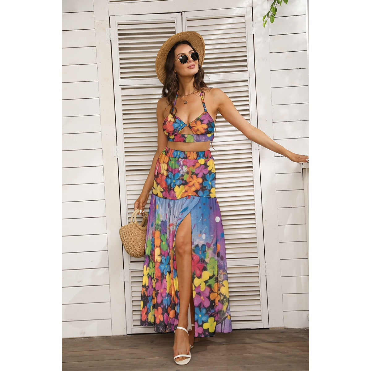 All-Over Print Women's Tie Back Wrap Dress