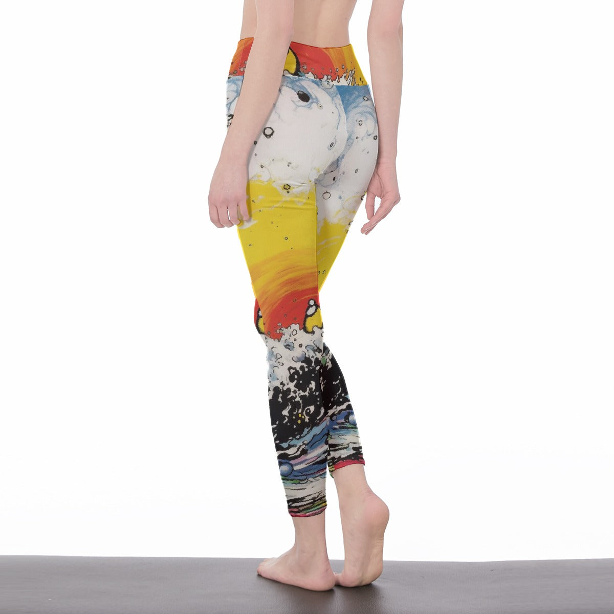 All-Over Print Women's High Waist Leggings | Side Stitch Closure