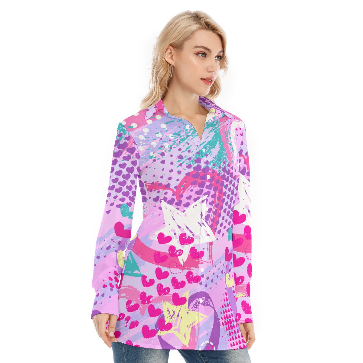 All-Over Print Women's Long Shirt