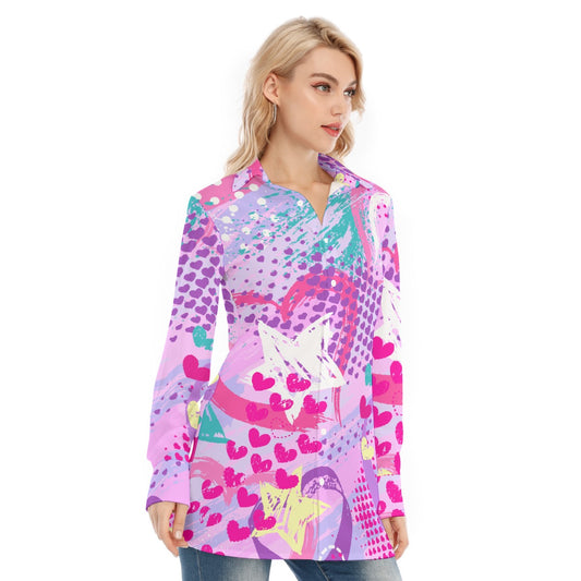 All-Over Print Women's Long Shirt