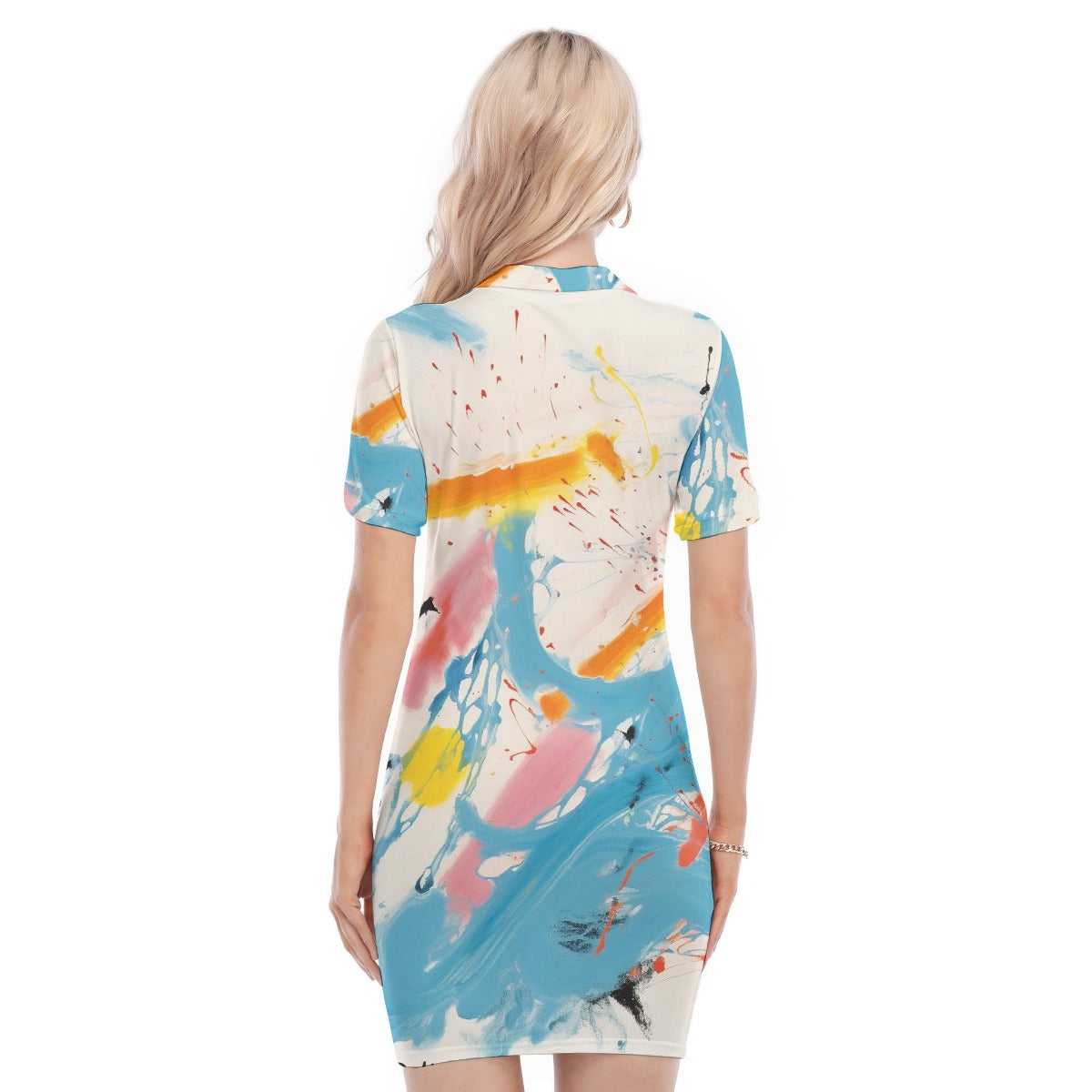 All-Over Print Women's Polo Collar Dress