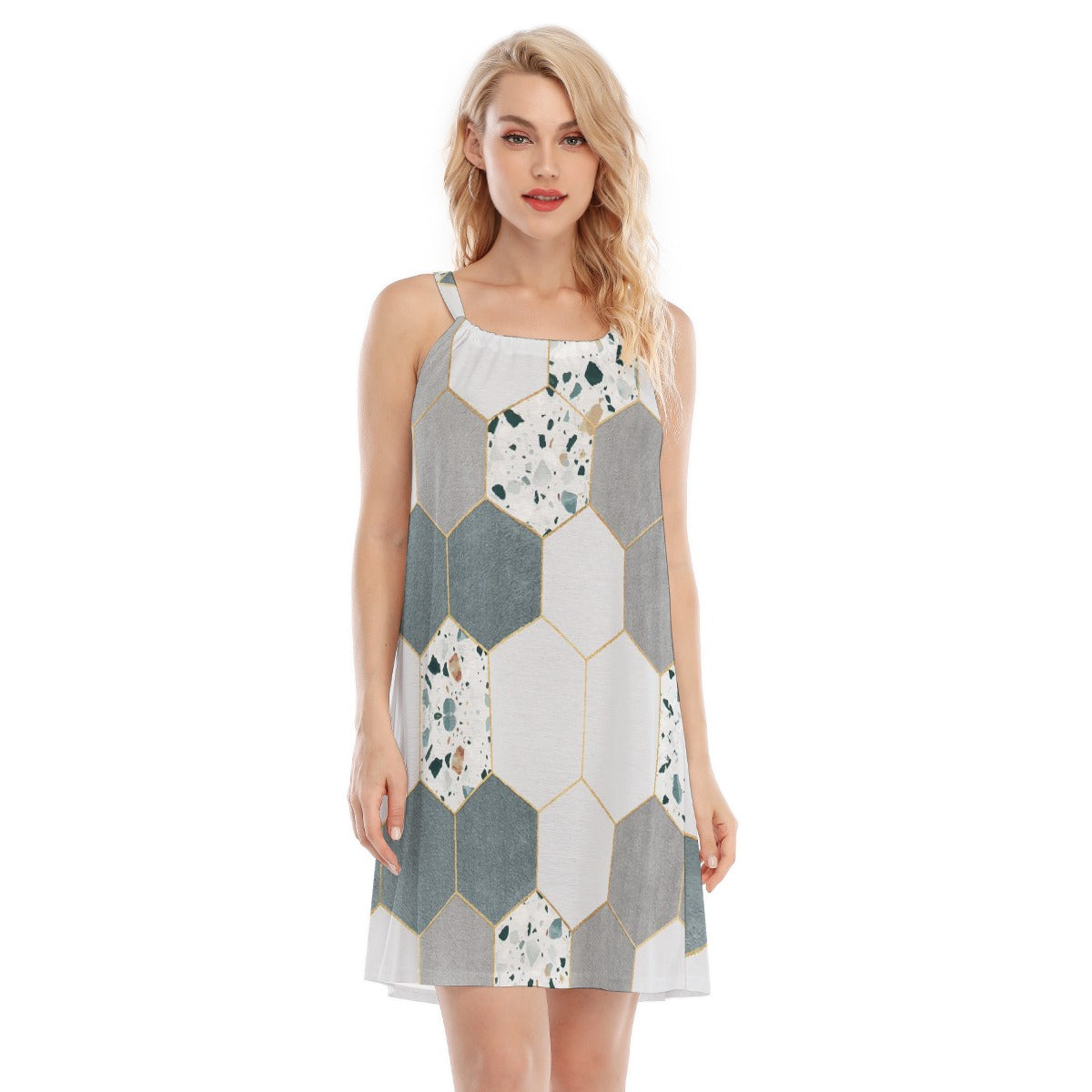 All-Over Print Women's O-neck Cami Dress