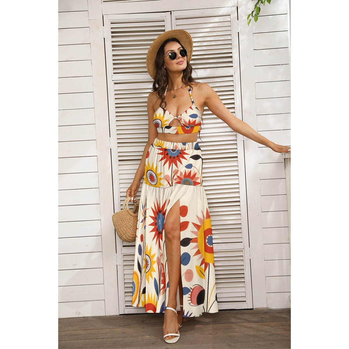 All-Over Print Women's Tie Back Wrap Dress