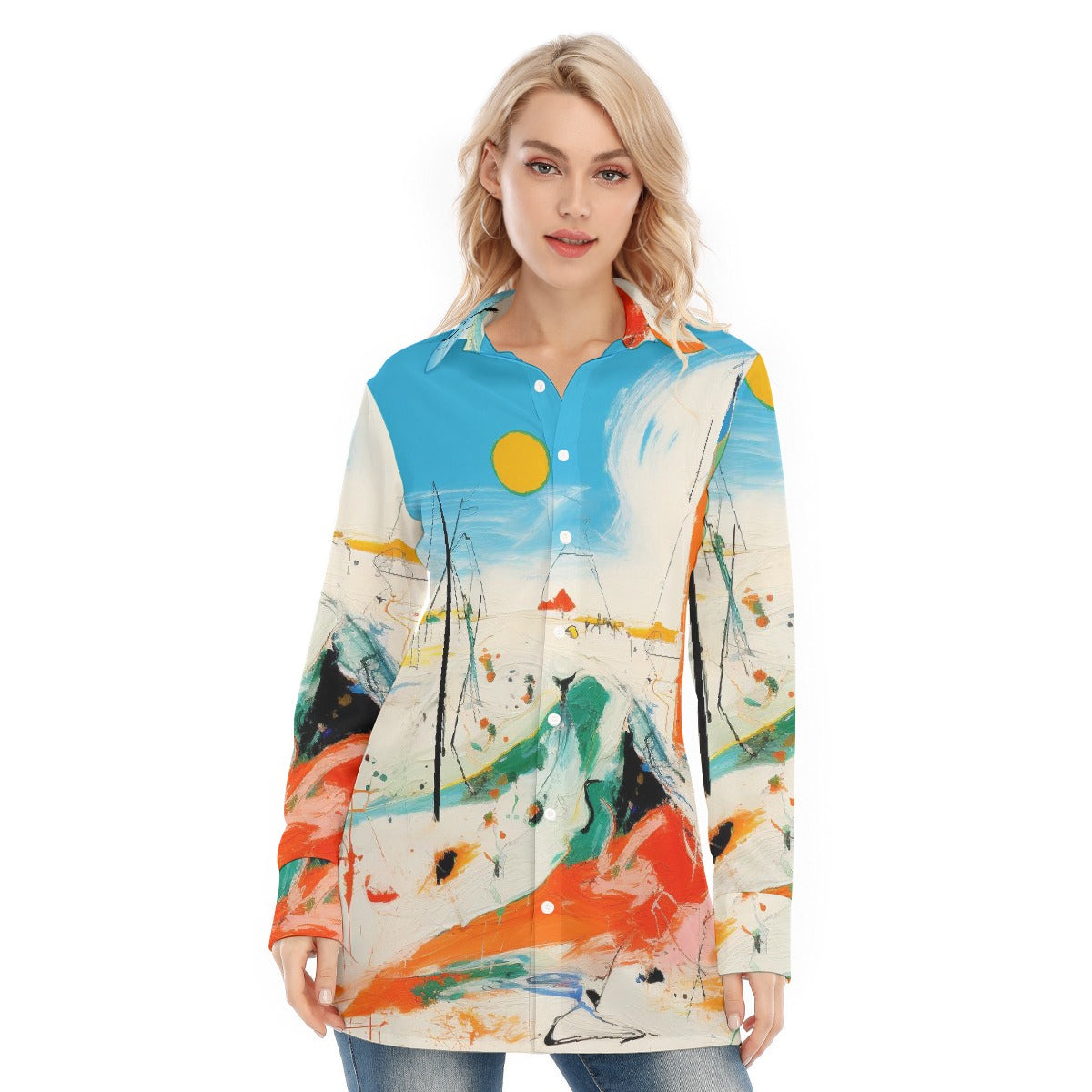 All-Over Print Women's Long Shirt