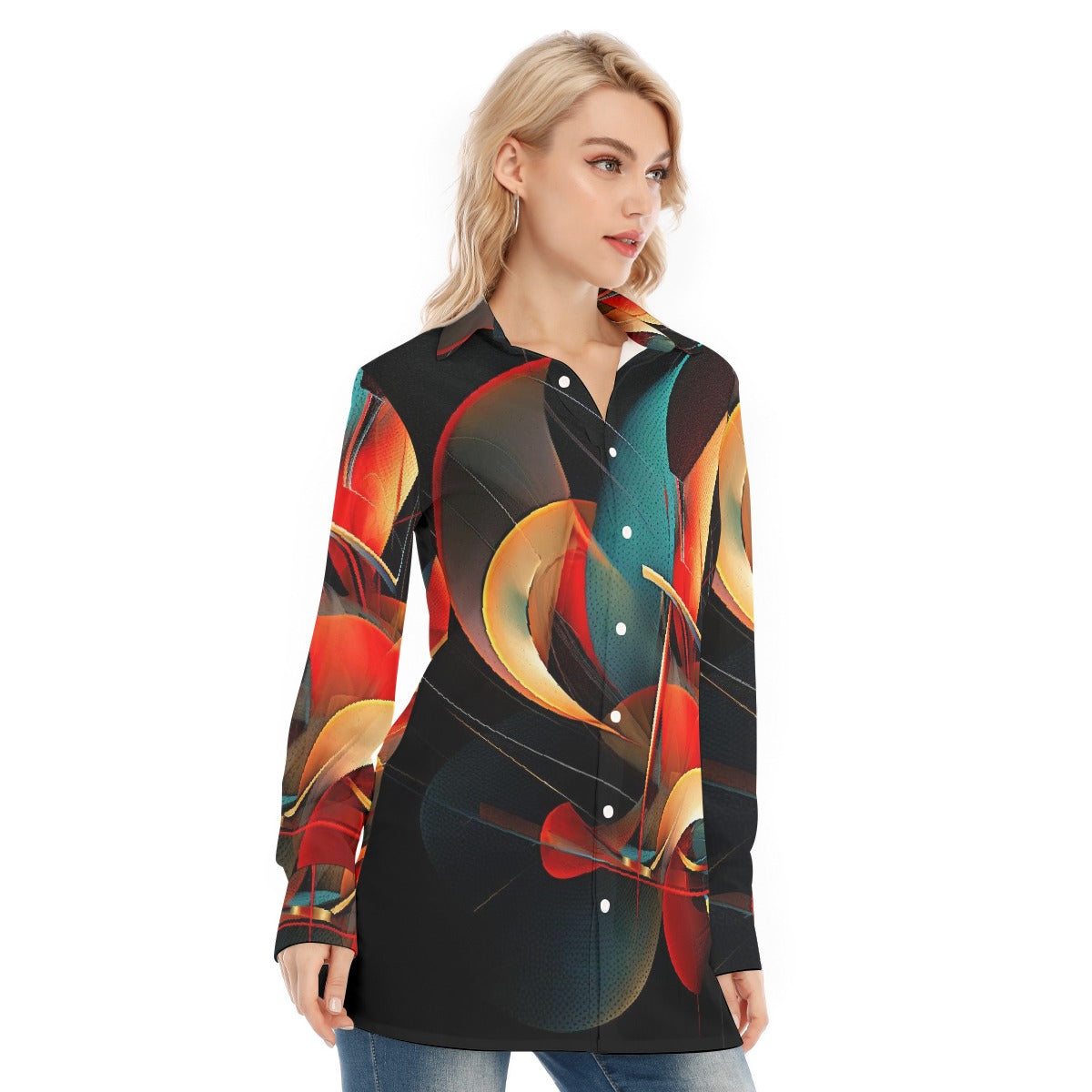 All-Over Print Women's Long Shirt