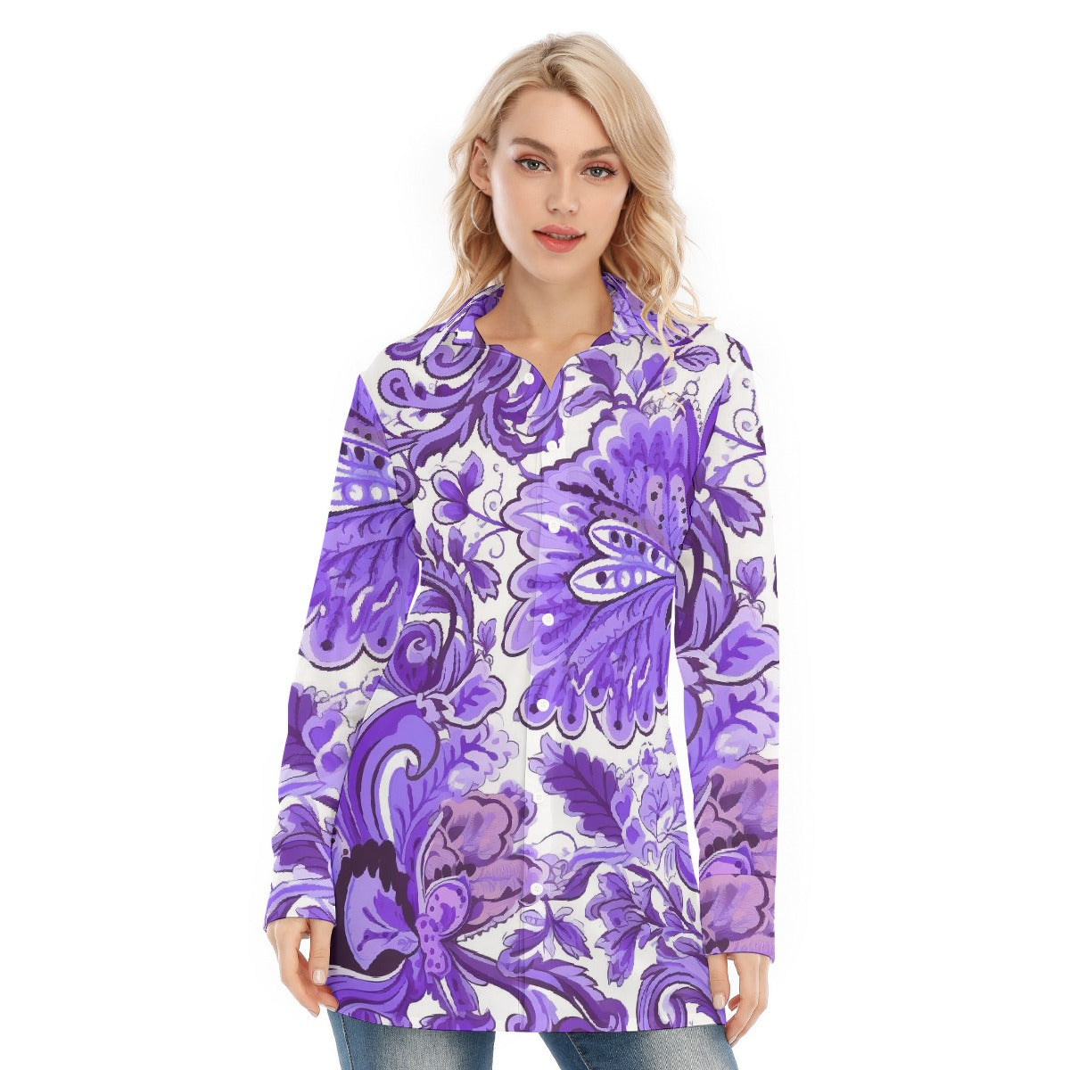 All-Over Print Women's Long Shirt