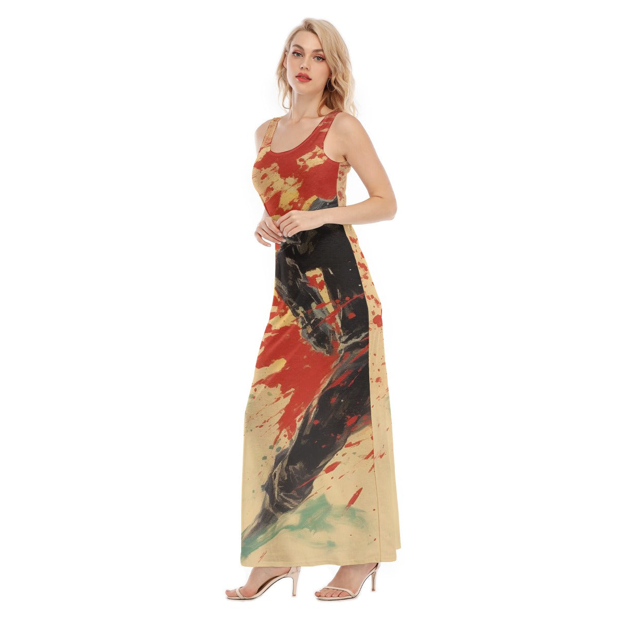 All-Over Print Women's Vest Dress | Length To Ankle