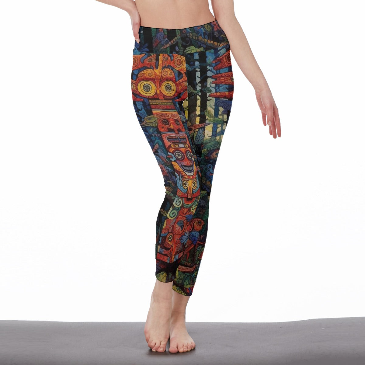 All-Over Print Women's High Waist Leggings | Side Stitch Closure