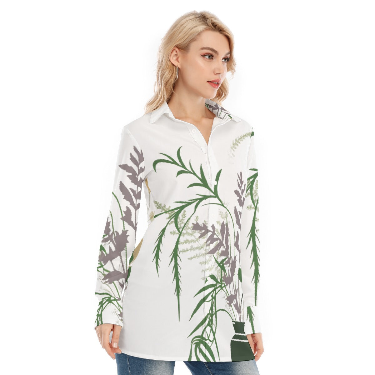 All-Over Print Women's Long Shirt