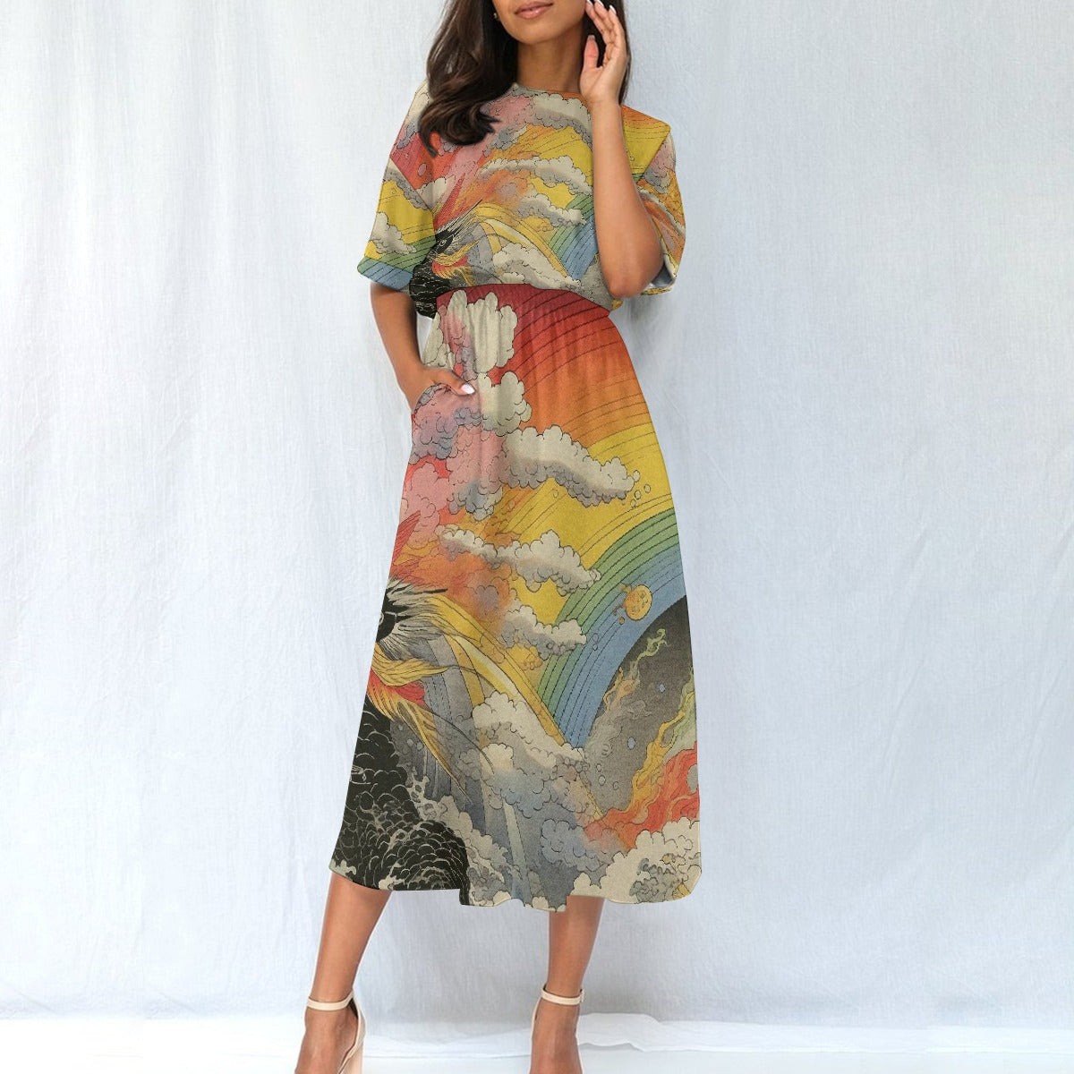 All-Over Print Women's Elastic Waist Dress