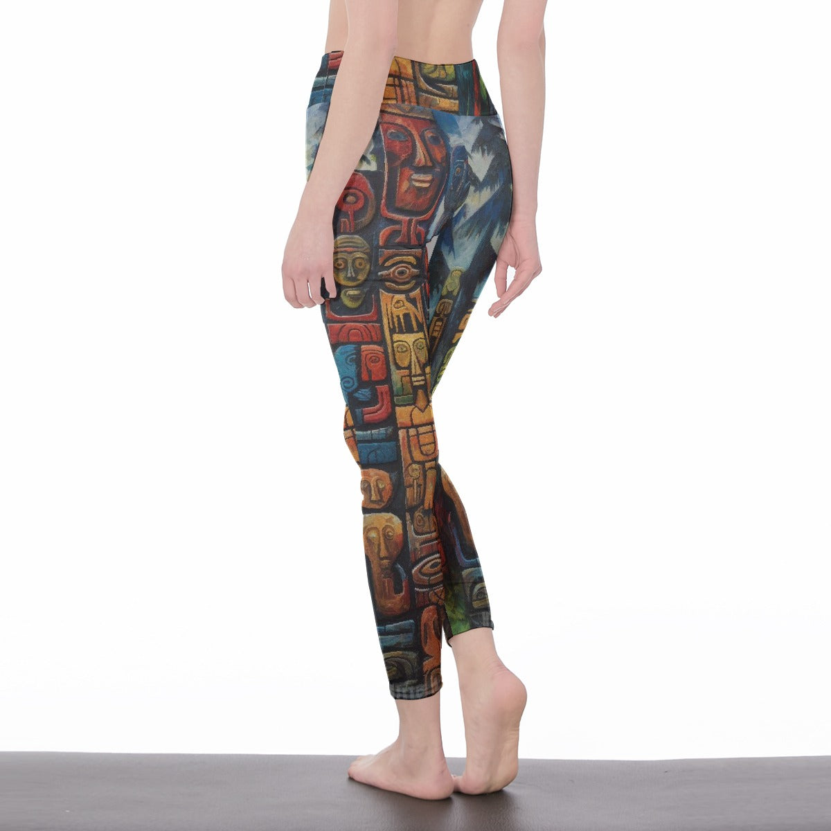 All-Over Print Women's High Waist Leggings | Side Stitch Closure