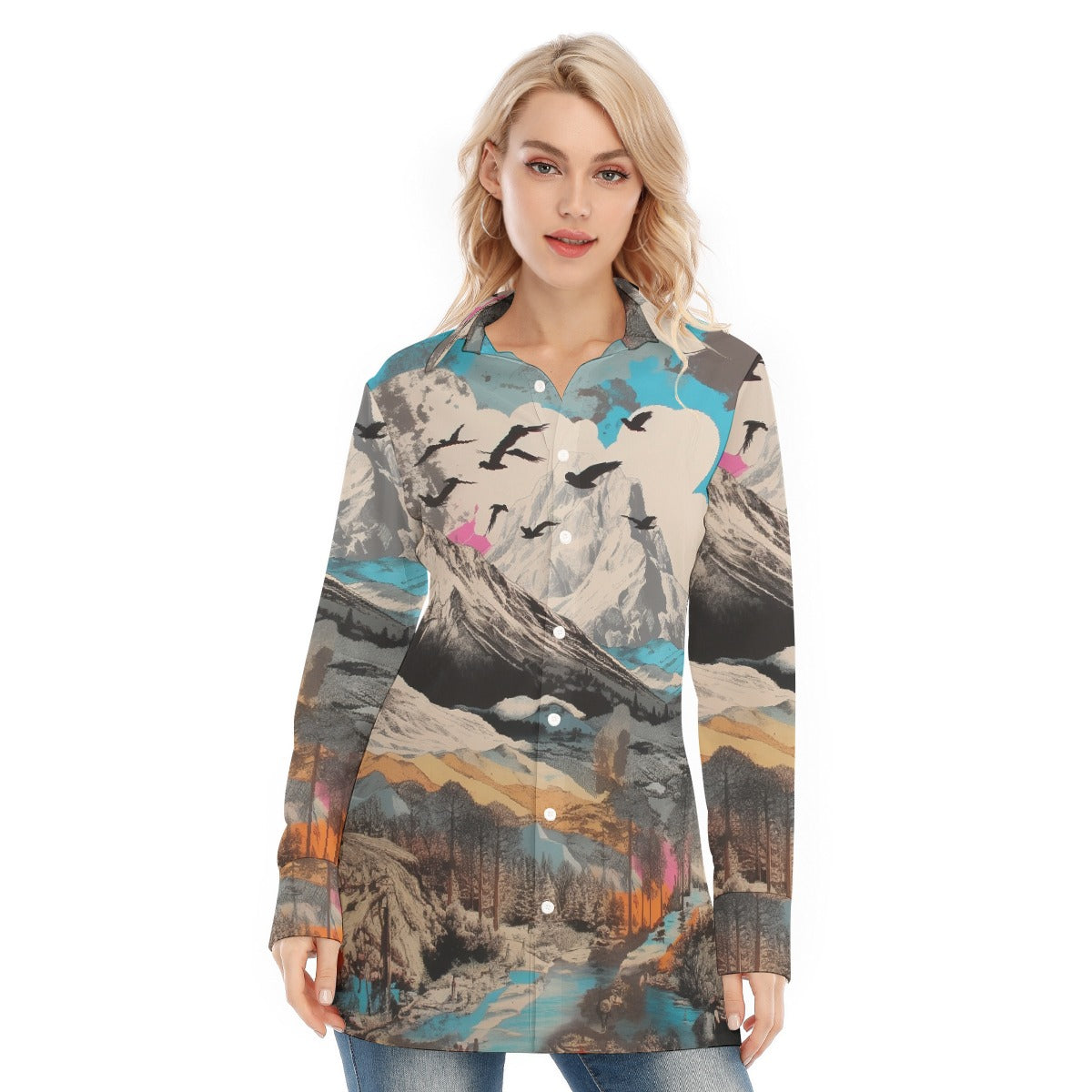 All-Over Print Women's Long Shirt