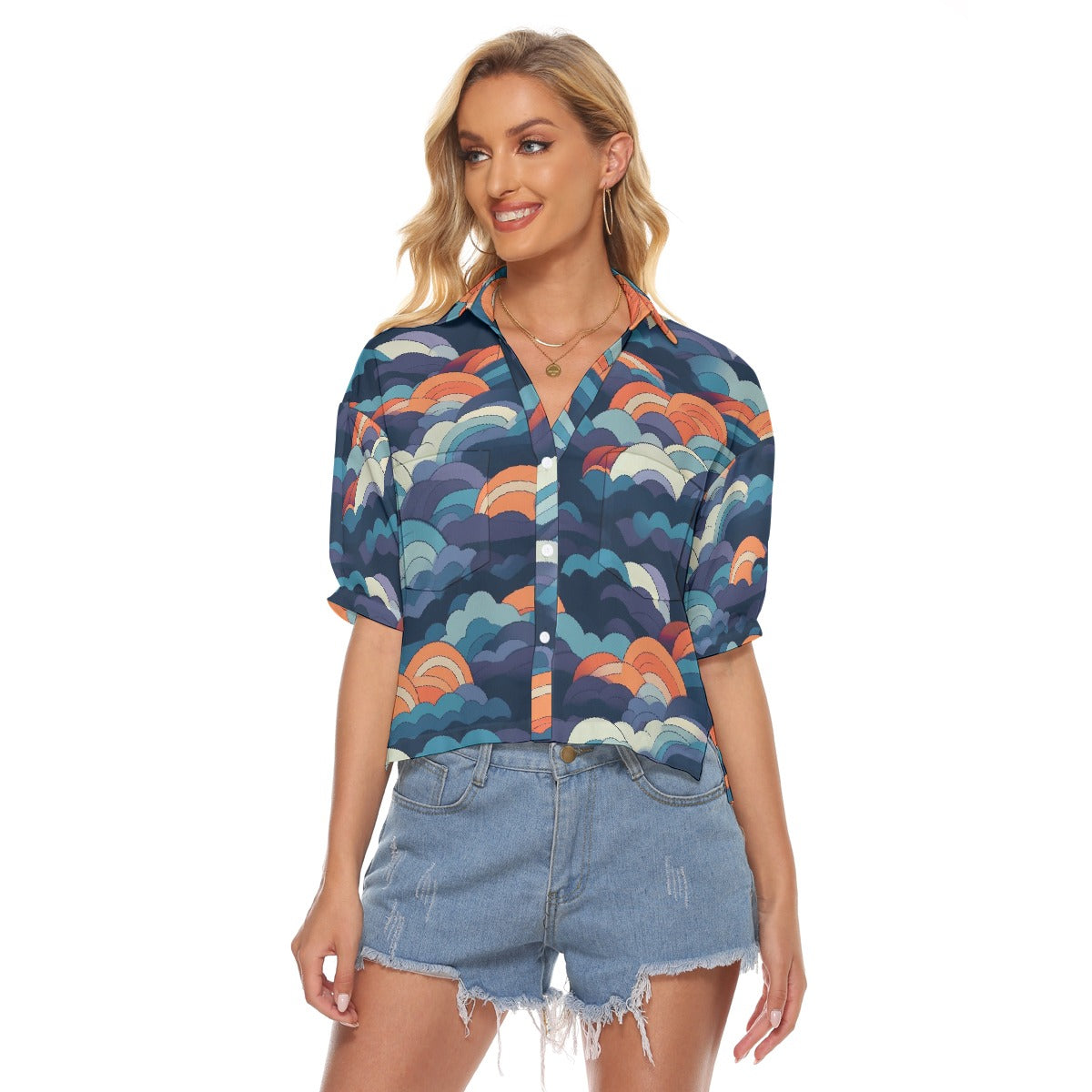 All-Over Print Women's V-neck Shirts