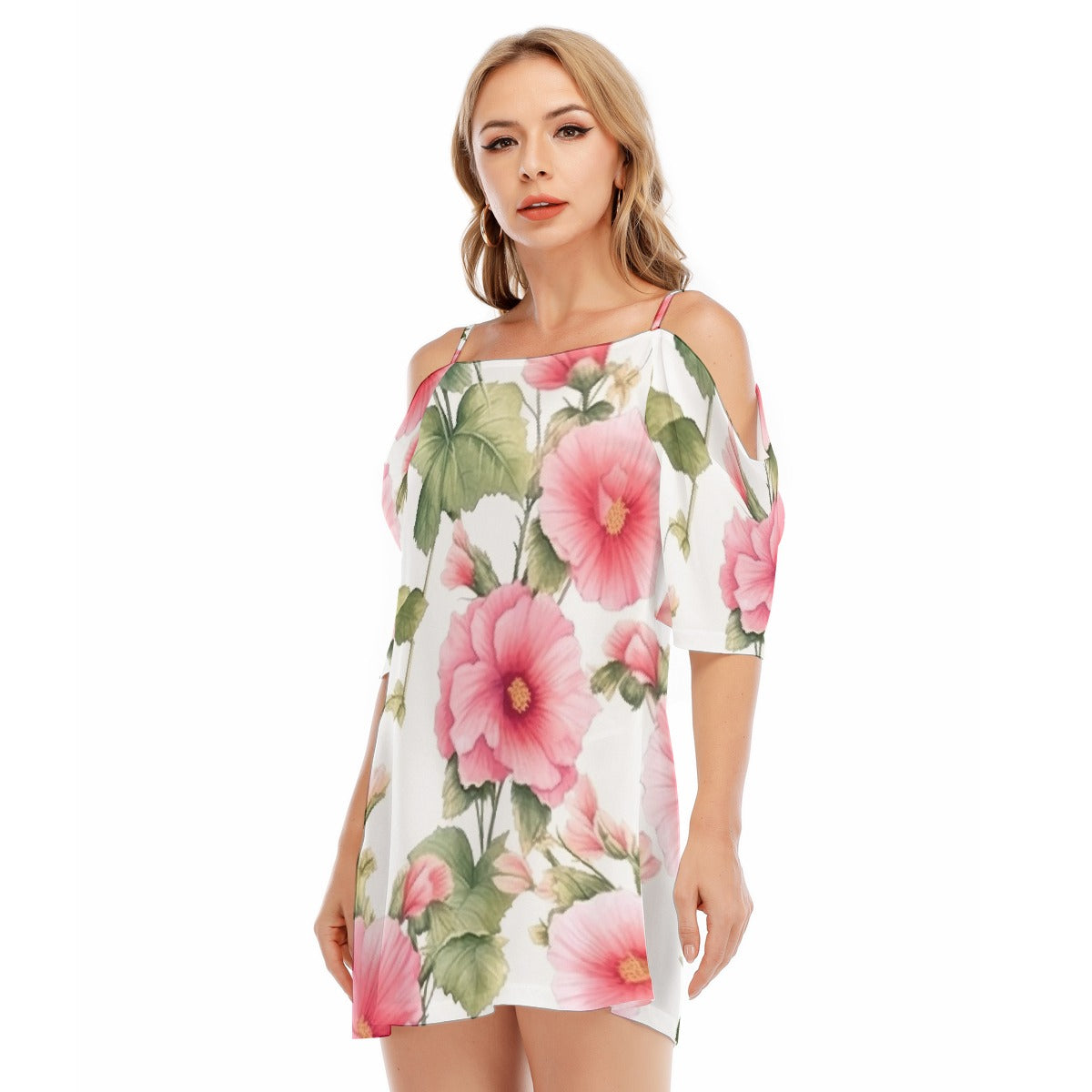 All-Over Print Women's Off-shoulder Cami Dress