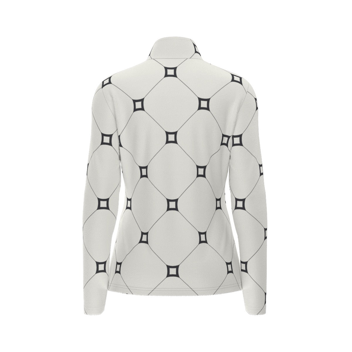 All-Over Print Women's Sports Collar Jersey With Long Sleeve