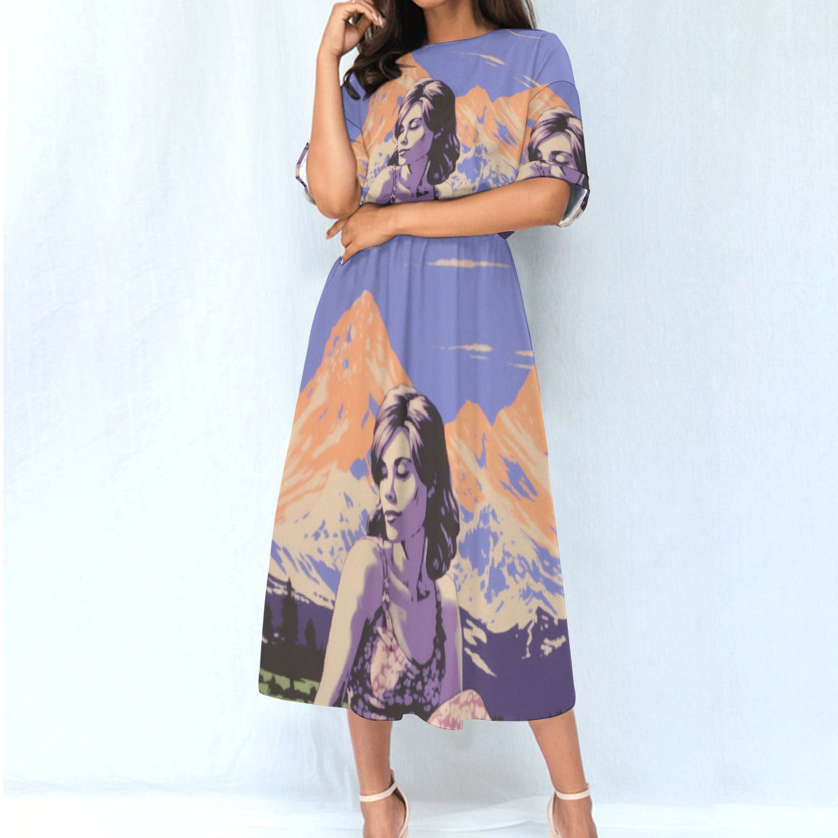 All-Over Print Women's Elastic Waist Dress