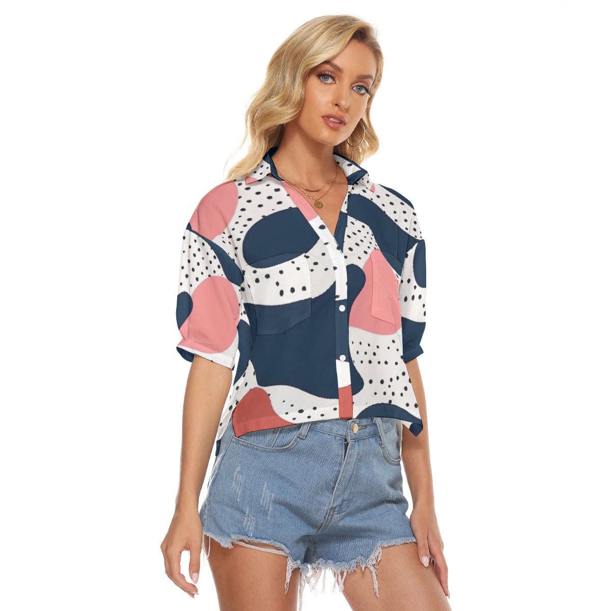 All-Over Print Women's V-neck Shirts