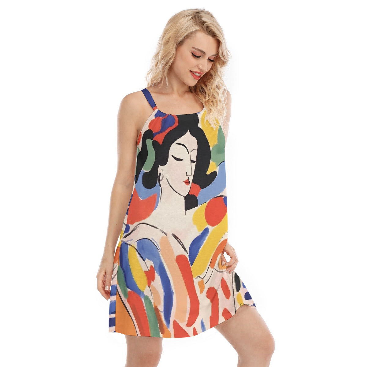 All-Over Print Women's O-neck Cami Dress