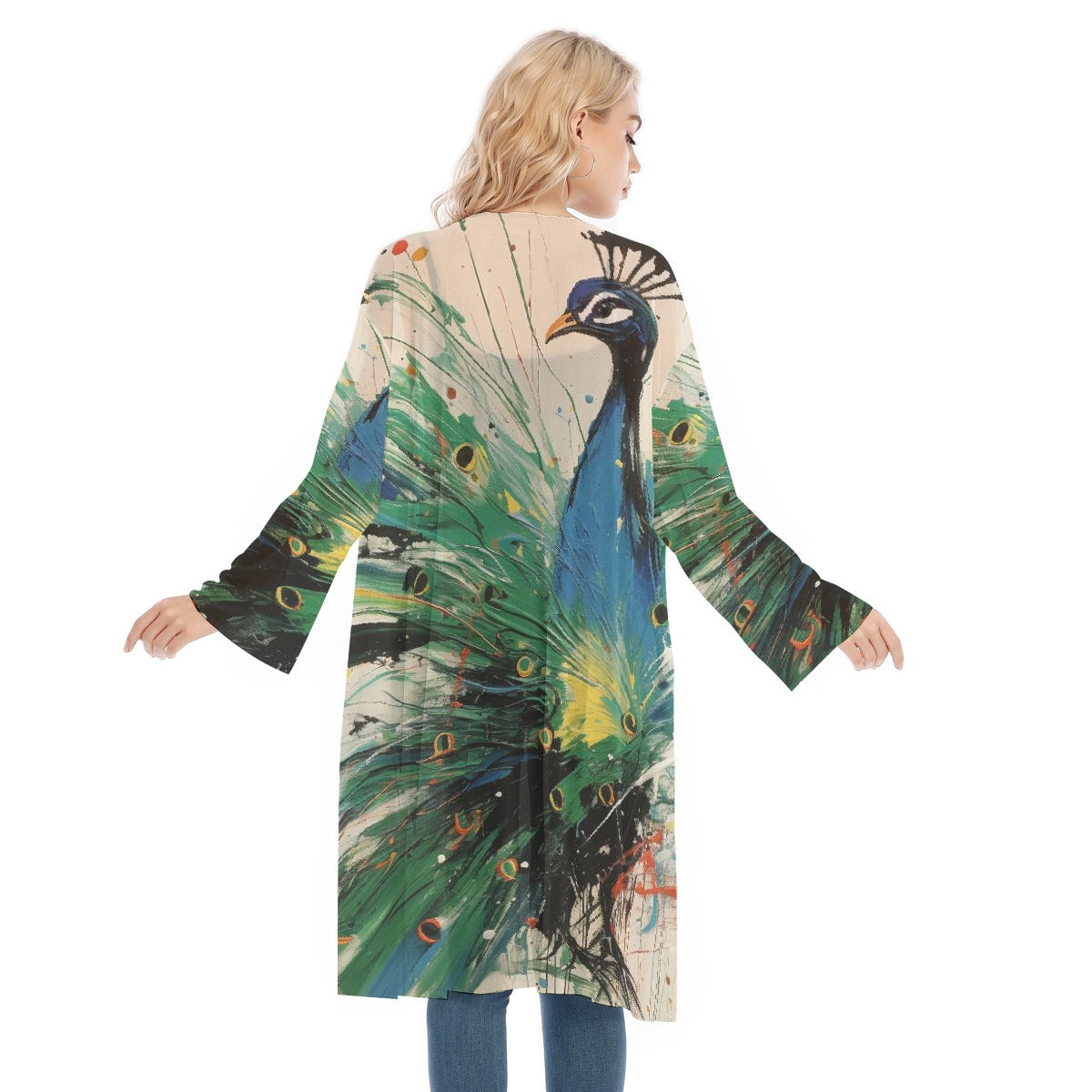 All- Over Print Women's Long Sleeve Mesh Cardigan