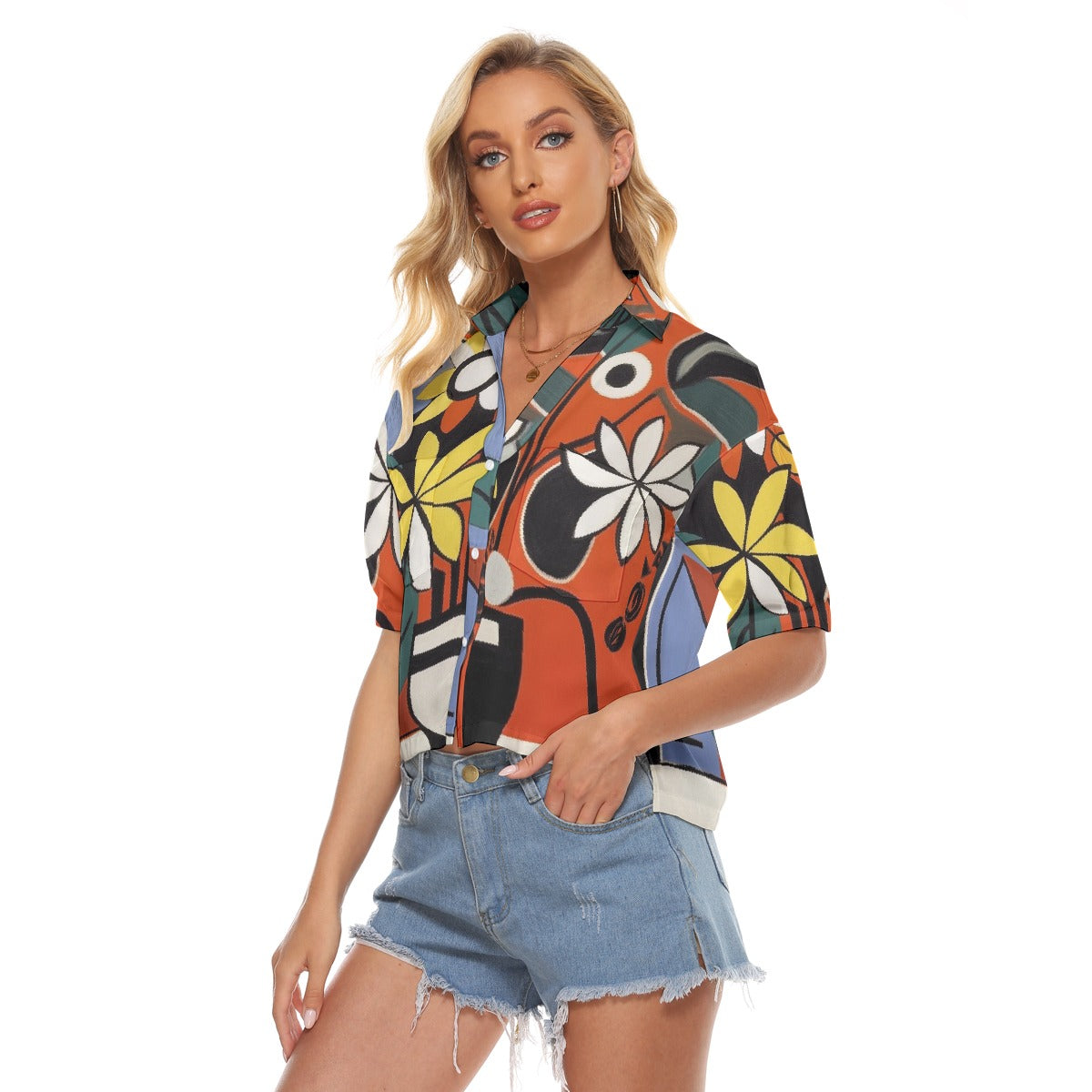 All-Over Print Women's V-neck Shirts