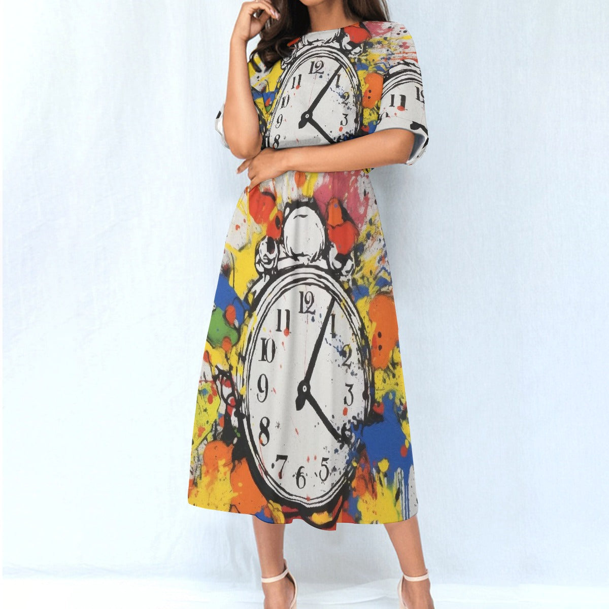 All-Over Print Women's Elastic Waist Dress