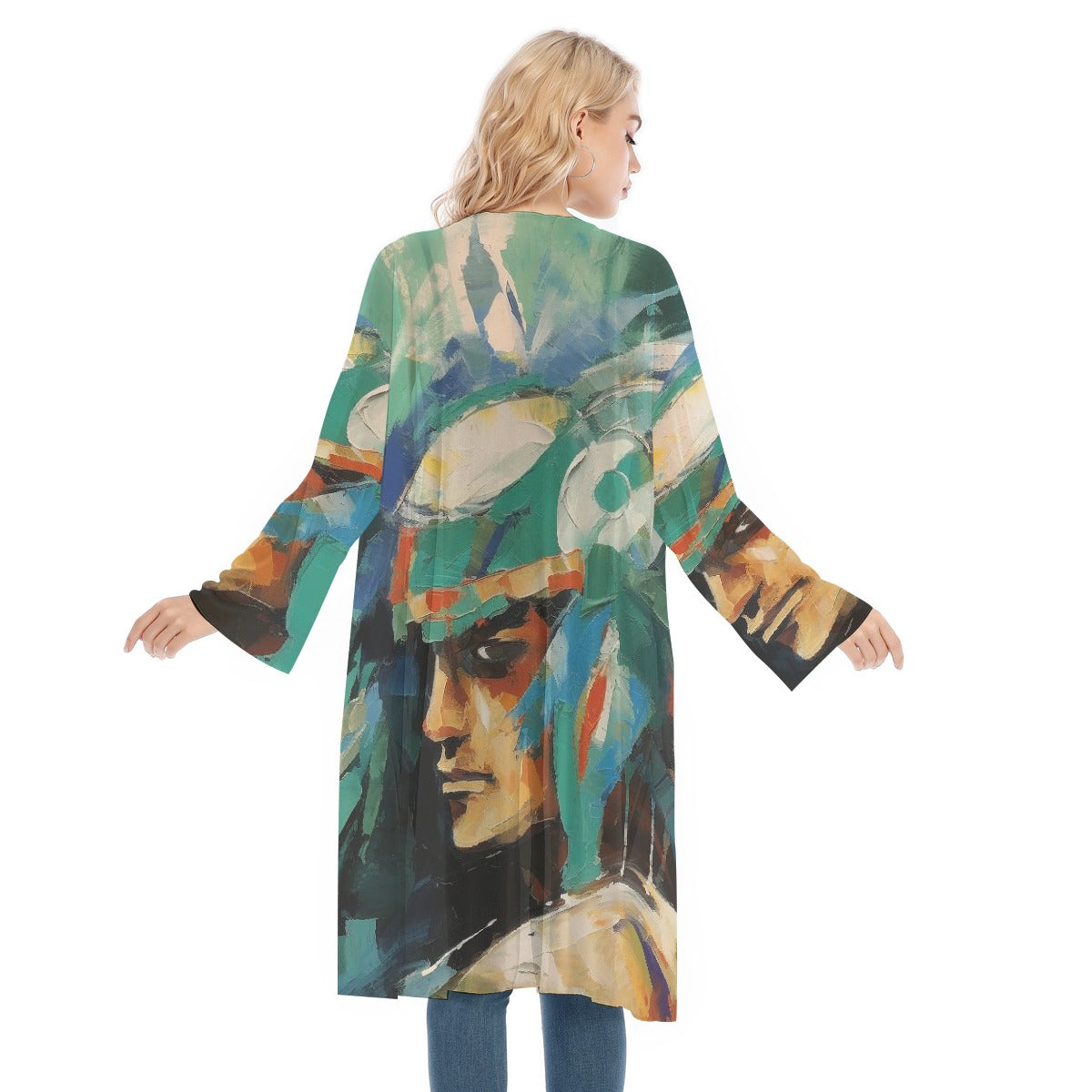 All- Over Print Women's Long Sleeve Mesh Cardigan