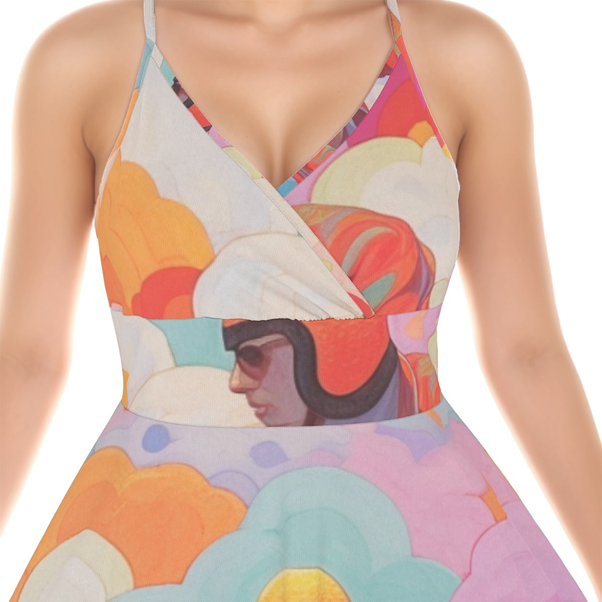 All-Over Print Women‘s Cross Cami Dress