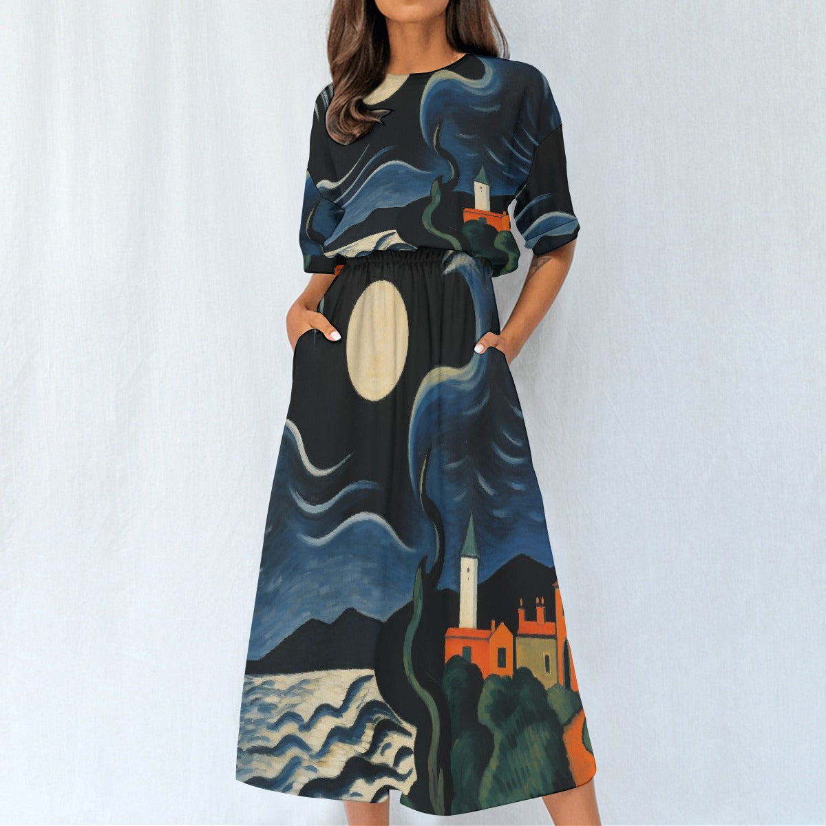 All-Over Print Women's Elastic Waist Dress