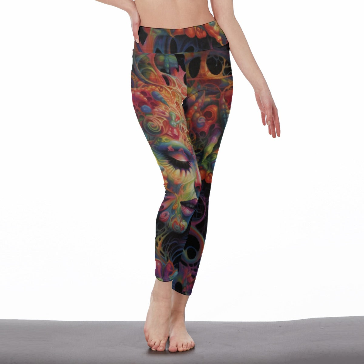 All-Over Print Women's High Waist Leggings | Side Stitch Closure