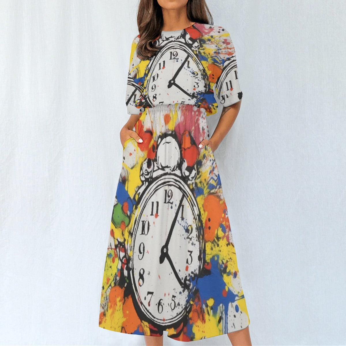 All-Over Print Women's Elastic Waist Dress