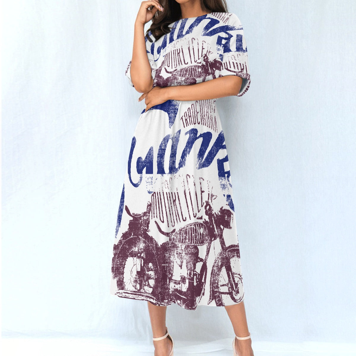 All-Over Print Women's Elastic Waist Dress