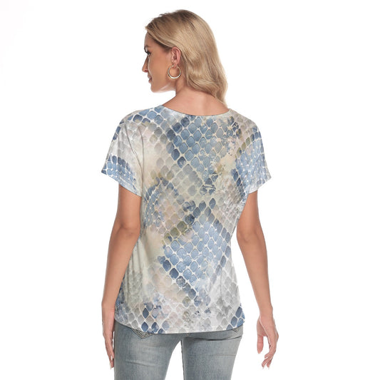 All-Over Print Women's Loose V-neck Short Sleeve T-shirt