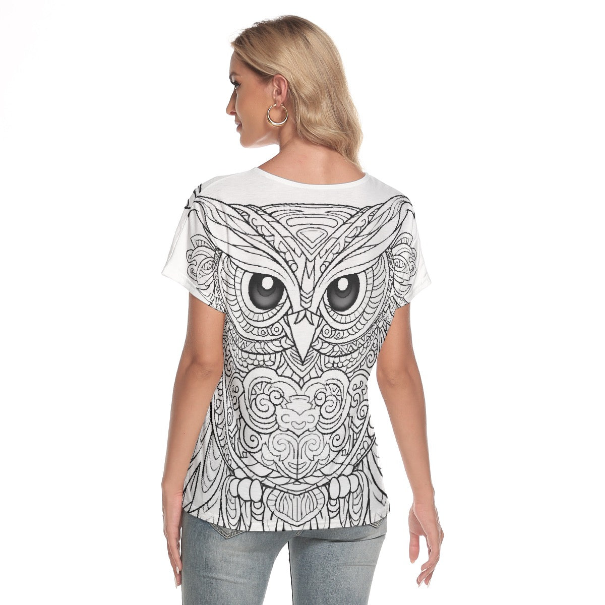 All-Over Print Women's Loose V-neck Short Sleeve T-shirt