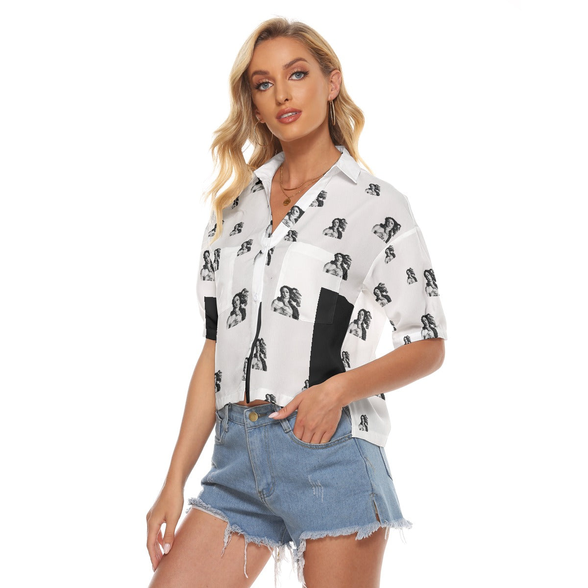 All-Over Print Women's V-neck Shirts