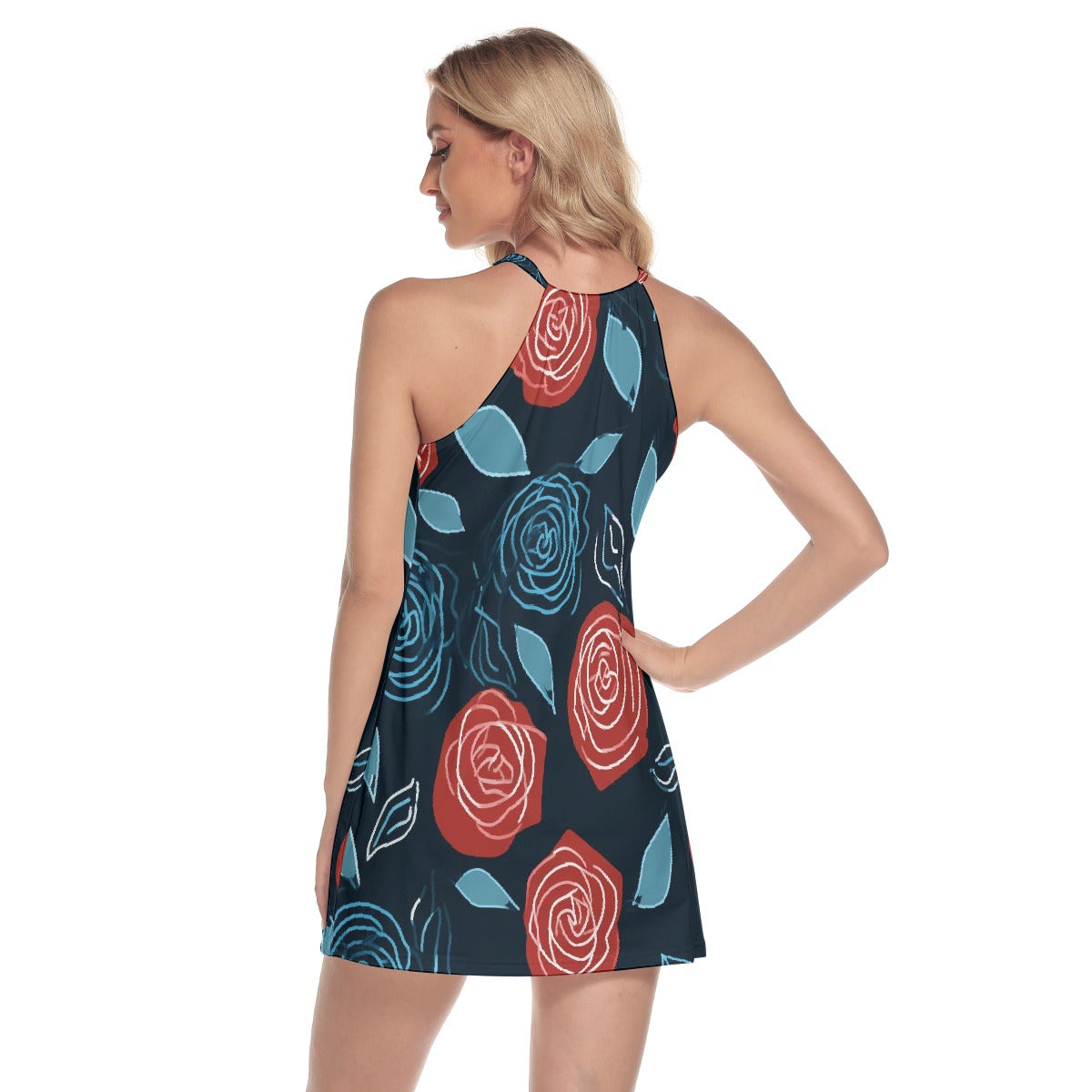 All-Over Print Women's Round Neck Above Knee Dress