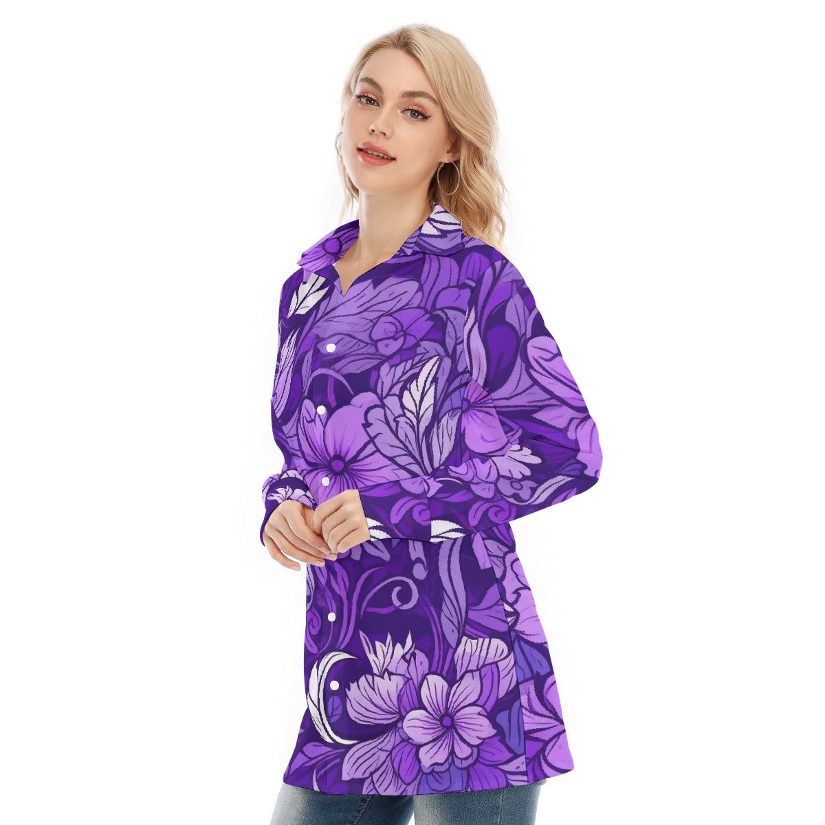 All-Over Print Women's Long Shirt