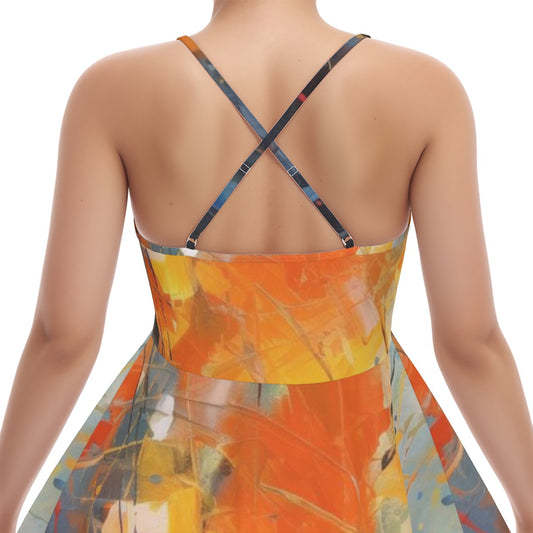 All-Over Print Women‘s Cross Cami Dress