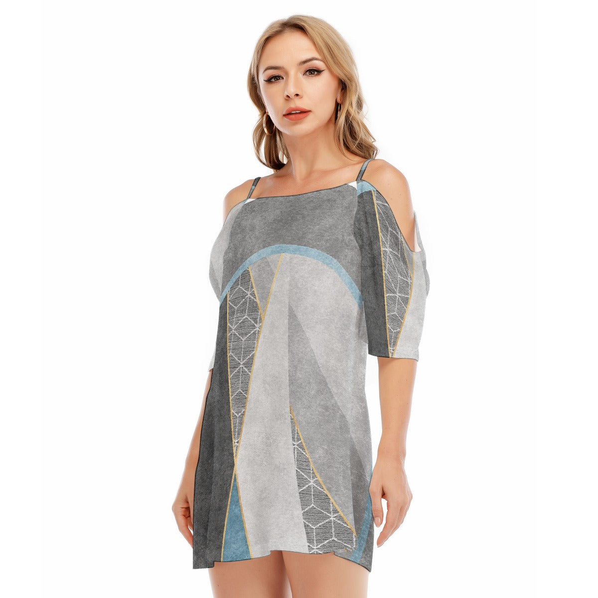 All-Over Print Women's Off-shoulder Cami Dress