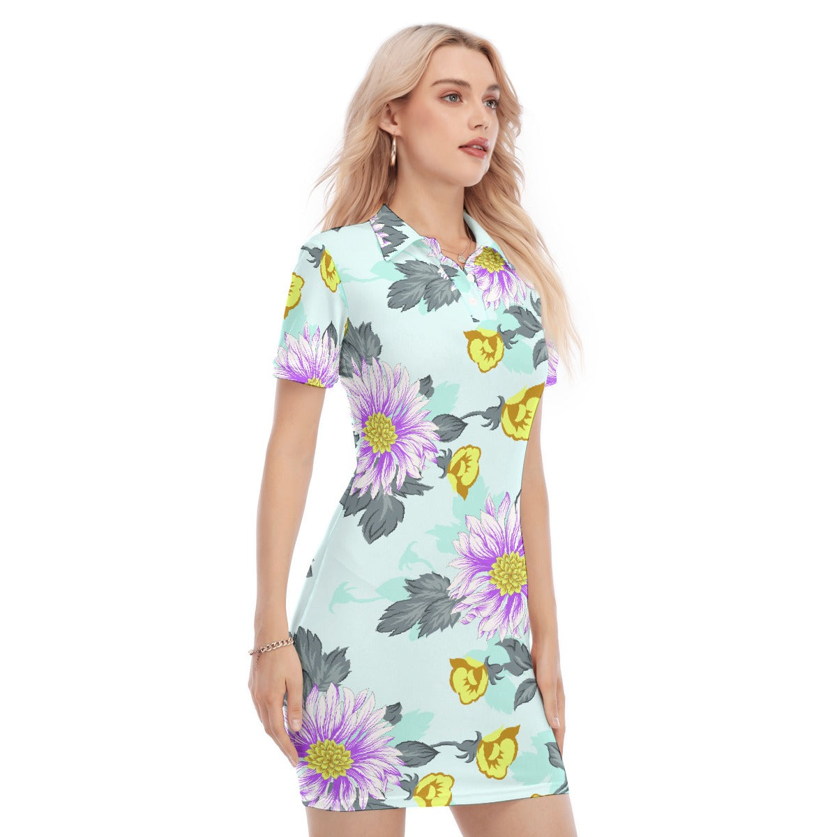 All-Over Print Women's Polo Collar Dress