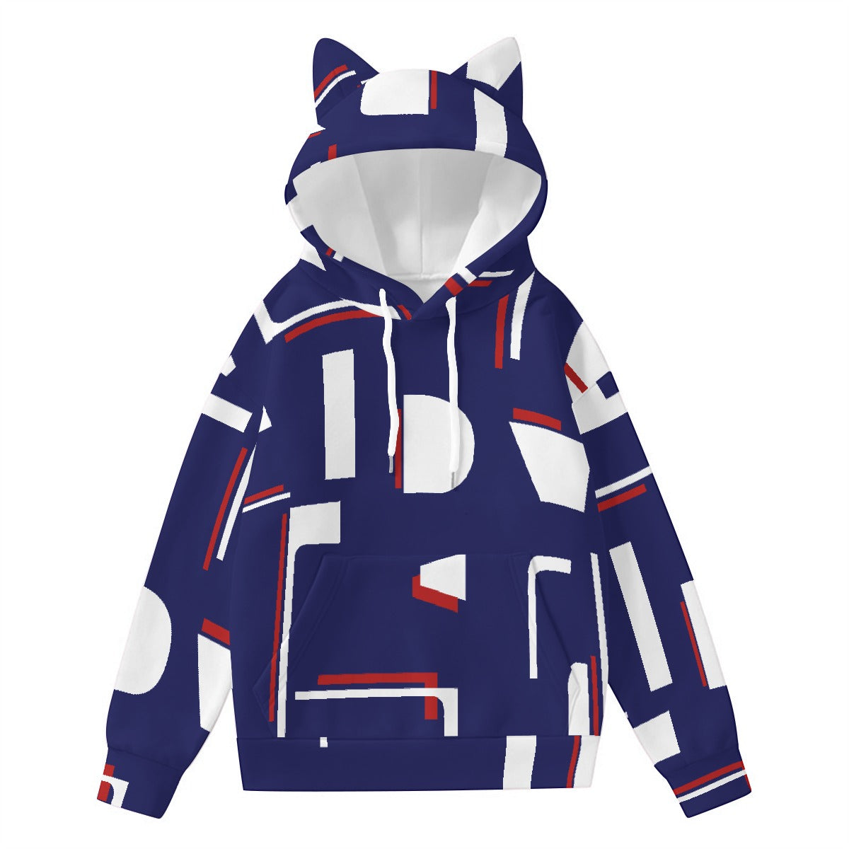 All-Over Print Women’s Hoodie With Decorative Ears