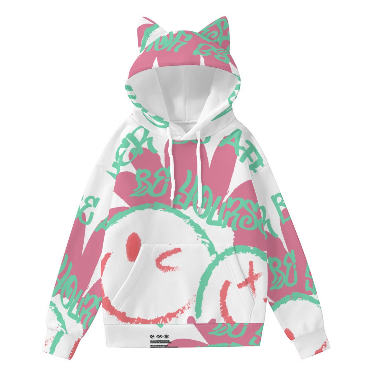 All-Over Print Women’s Hoodie With Decorative Ears