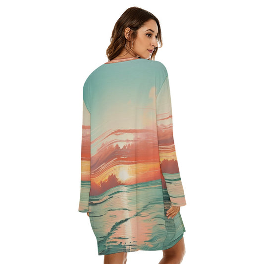 All-Over Print  Women's Loose Crew Neck Dress