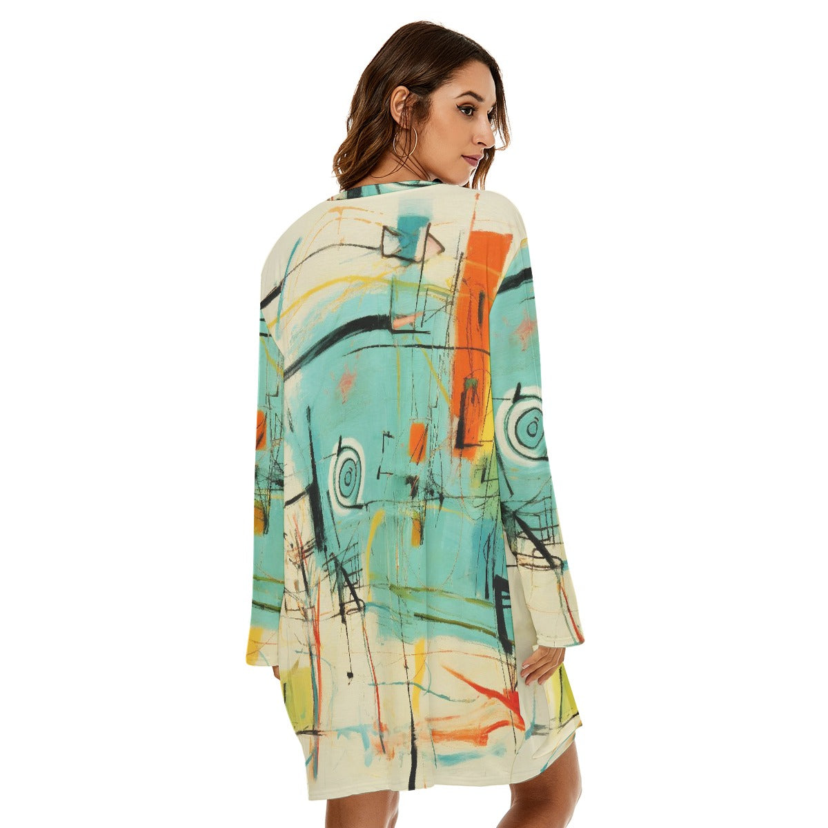 All-Over Print  Women's Loose Crew Neck Dress