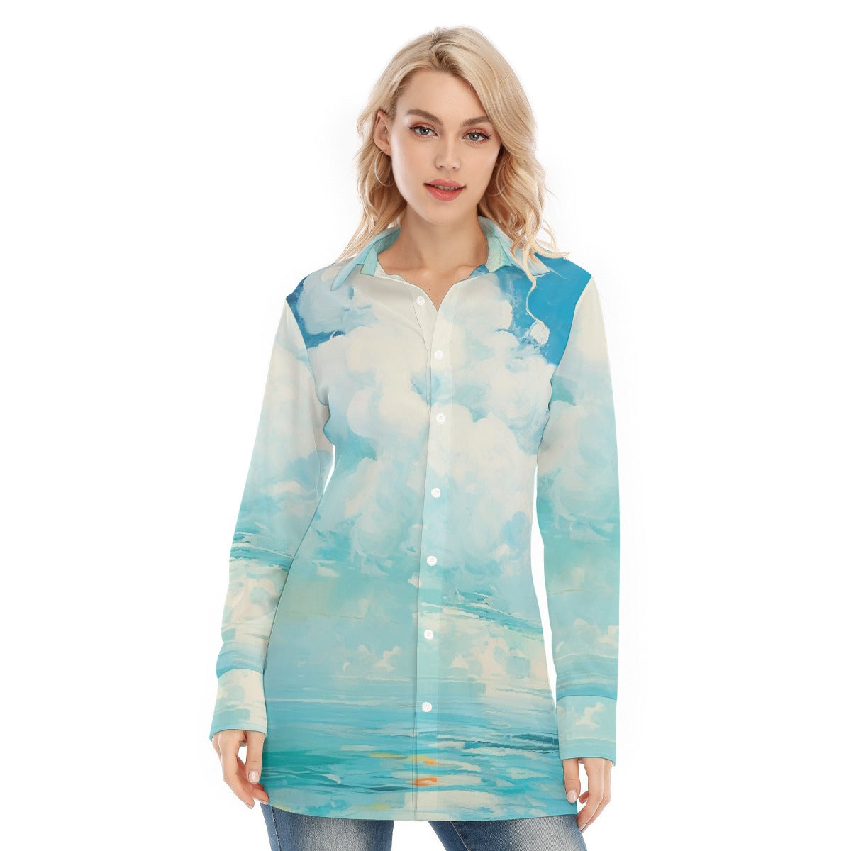 All-Over Print Women's Long Shirt