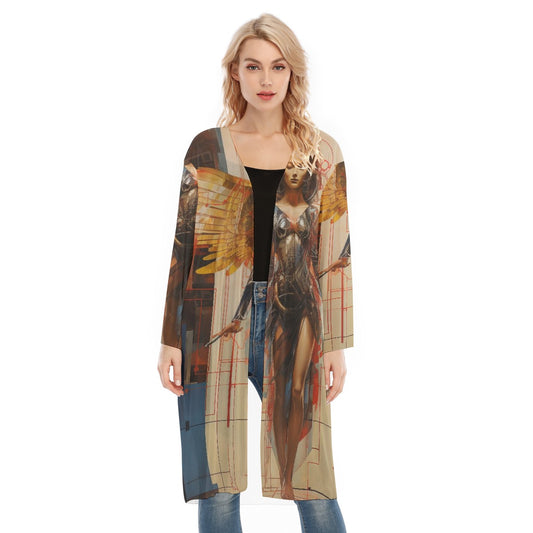 All- Over Print Women's Long Sleeve Mesh Cardigan