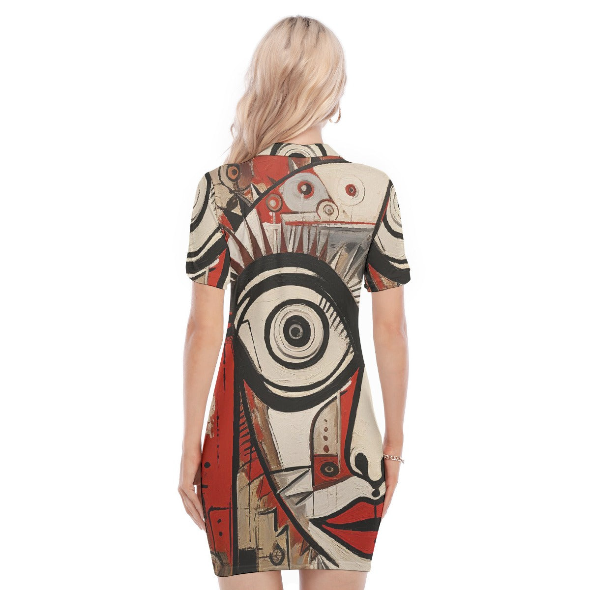 All-Over Print Women's Polo Collar Dress