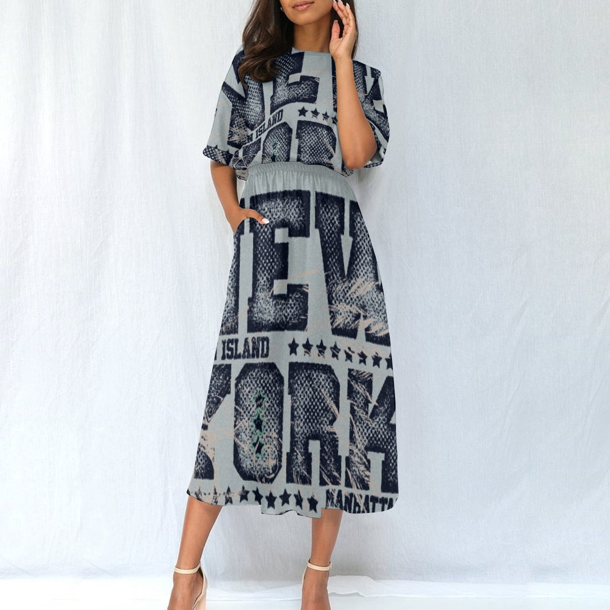 All-Over Print Women's Elastic Waist Dress