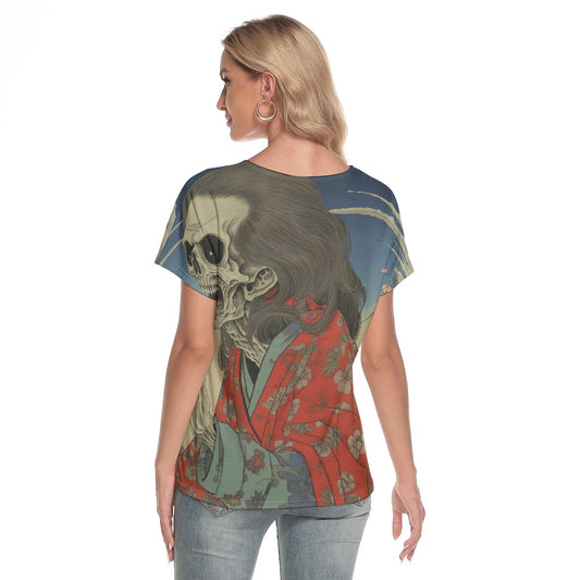 All-Over Print Women's Loose V-neck Short Sleeve T-shirt