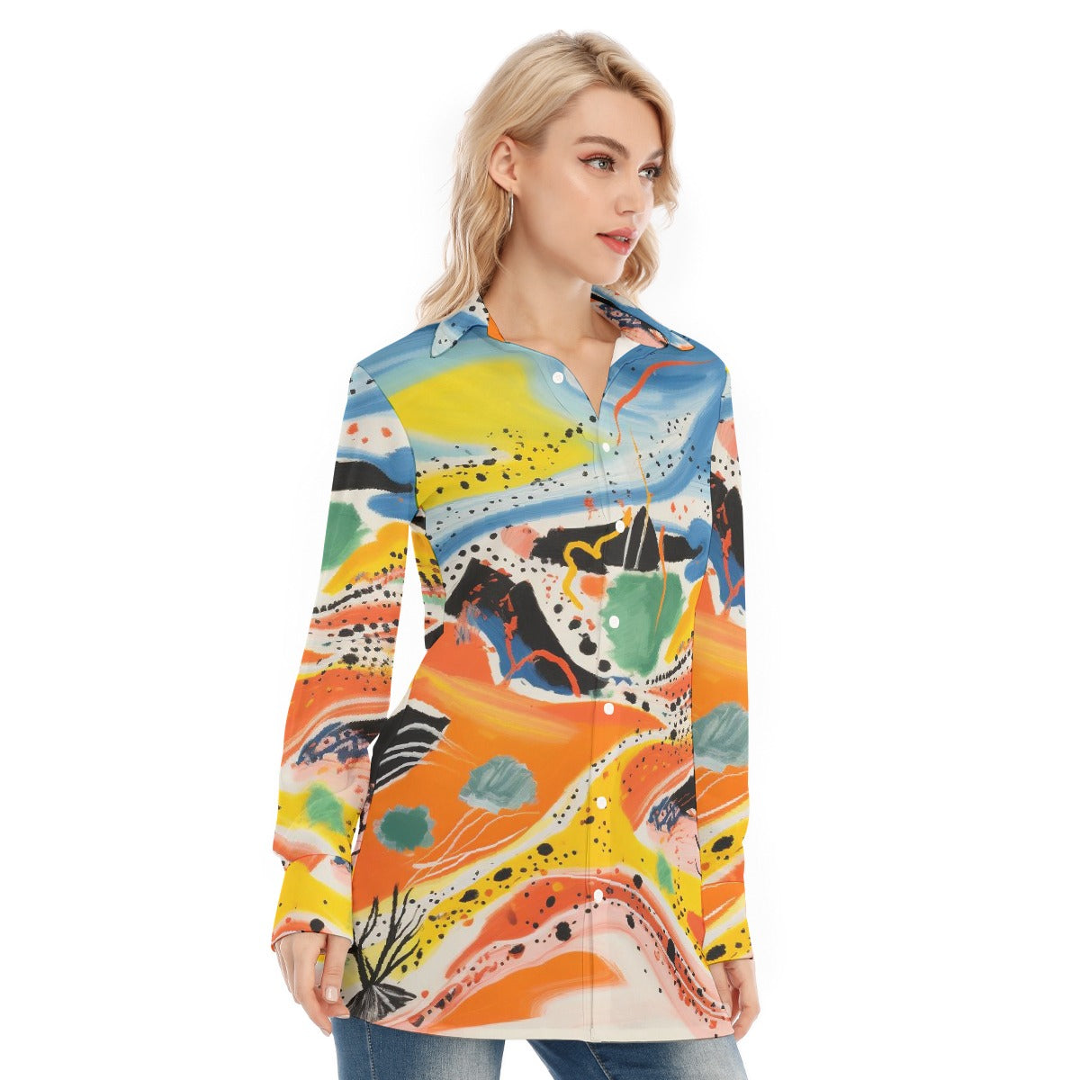 All-Over Print Women's Long Shirt